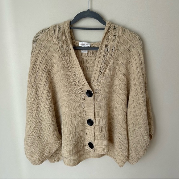 Monroe And Main Chunky Oversized Tan Button-Up Women's Sweater Cardigan Size 2X - Picture 1 of 5